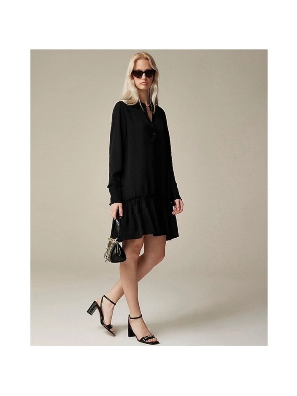 J Crew Dress L Amelia Black
